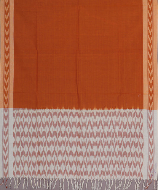 Russet brown color handloom cotton dupatta