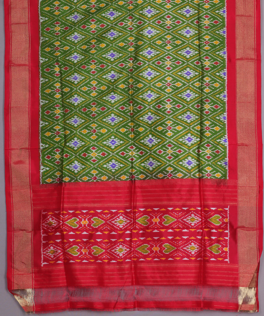 Hunter green handloom silk dupatta