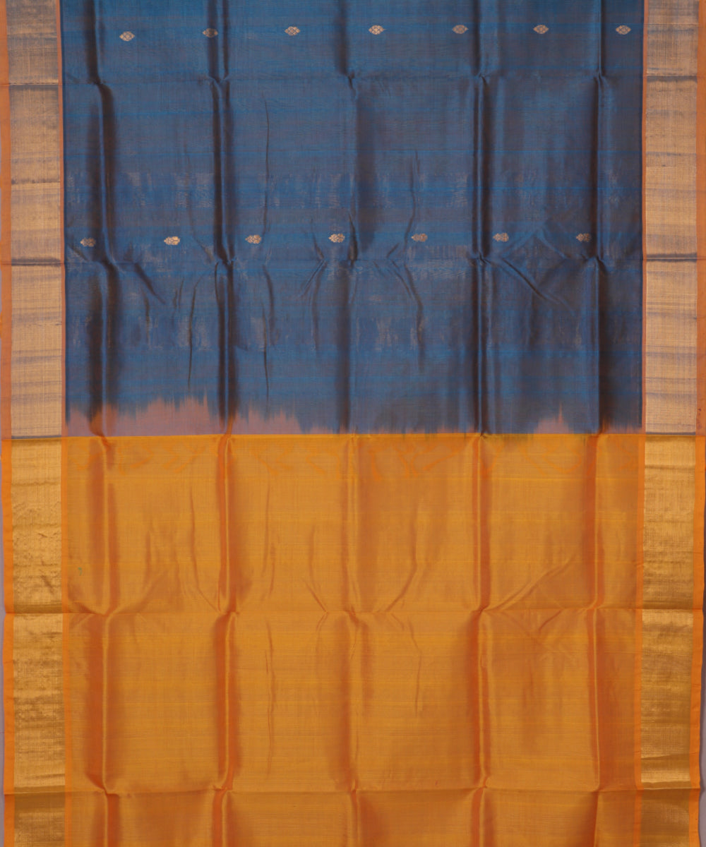 Prussian blue color handloom madhavaram sico saree