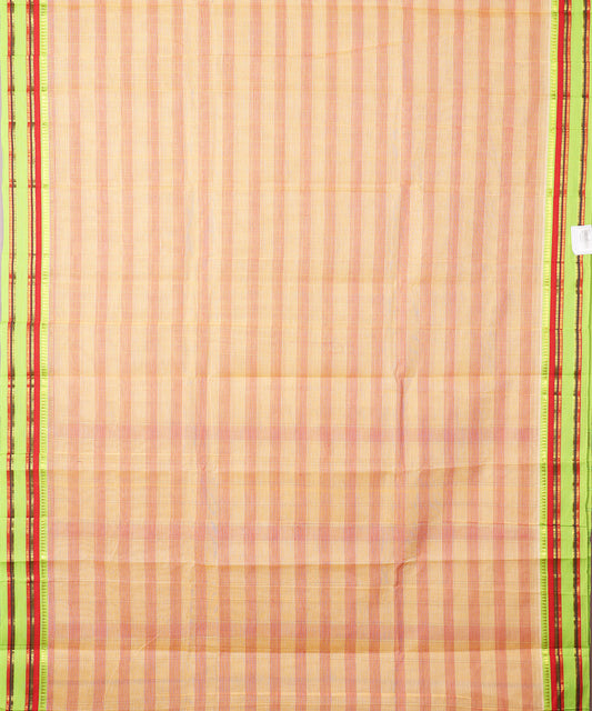 Peach color handloom narayanpet cotton saree
