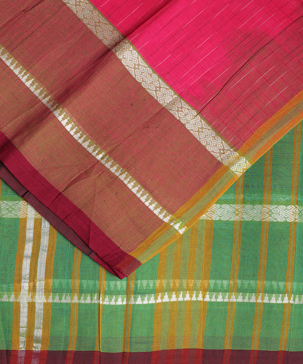 Magenta color handloom narayanpet cotton saree