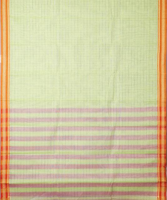 Mint green color handloom narayanpet cotton saree