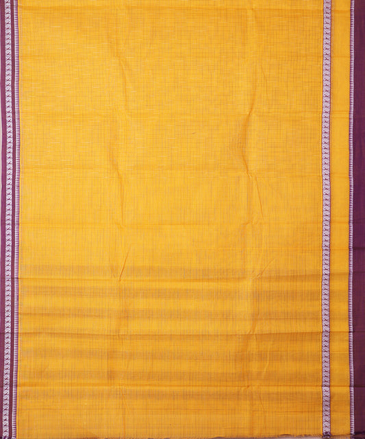 Cyber yellow color handloom narayanpet cotton saree