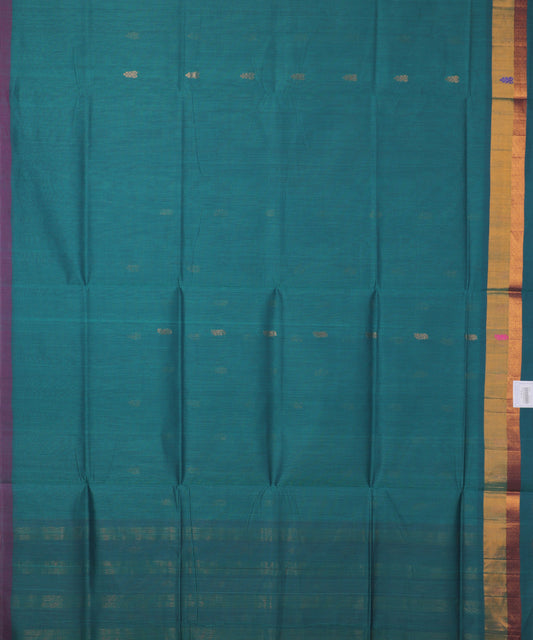 Pine green color handloom venkatagiri cotton saree
