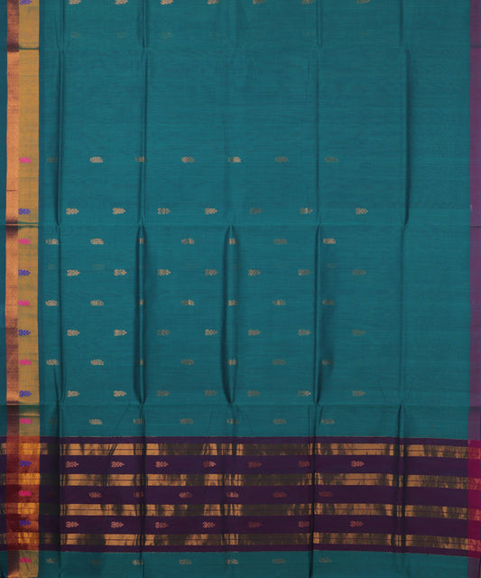 Pine green color handloom venkatagiri cotton saree