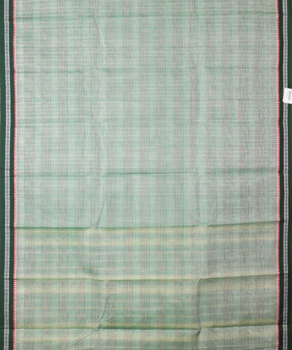 Emerald green color handloom narayanpet cotton saree