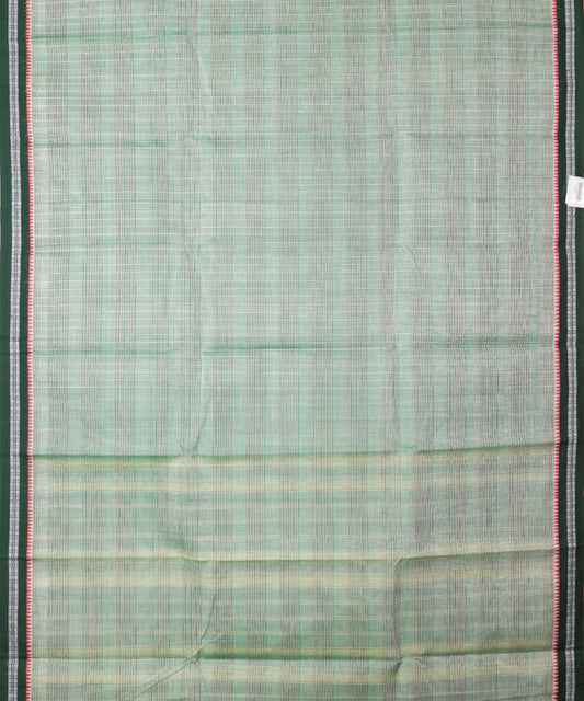 Emerald green color handloom narayanpet cotton saree