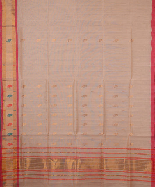 Peach color handloom venkatagiri cotton saree