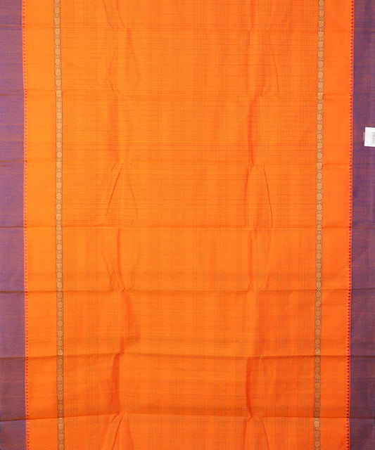Pumpkin orange color handloom narayanpet cotton saree