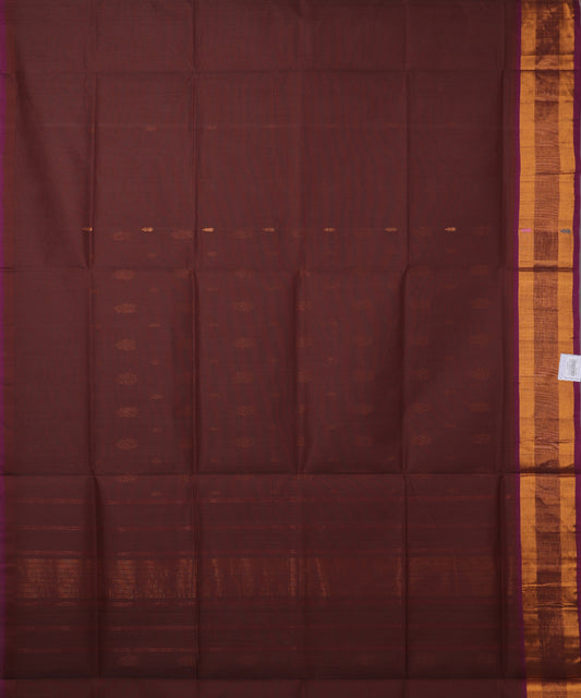 Caramel brown color handloom venkatagiri cotton saree