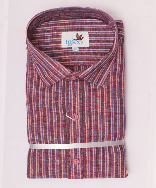 Mahogany color handloom pochampally shirt