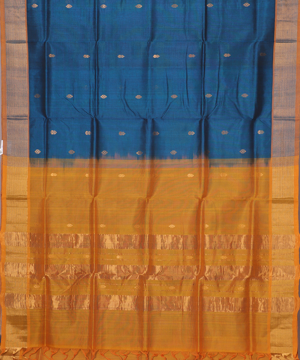 Prussian blue color handloom madhavaram sico saree