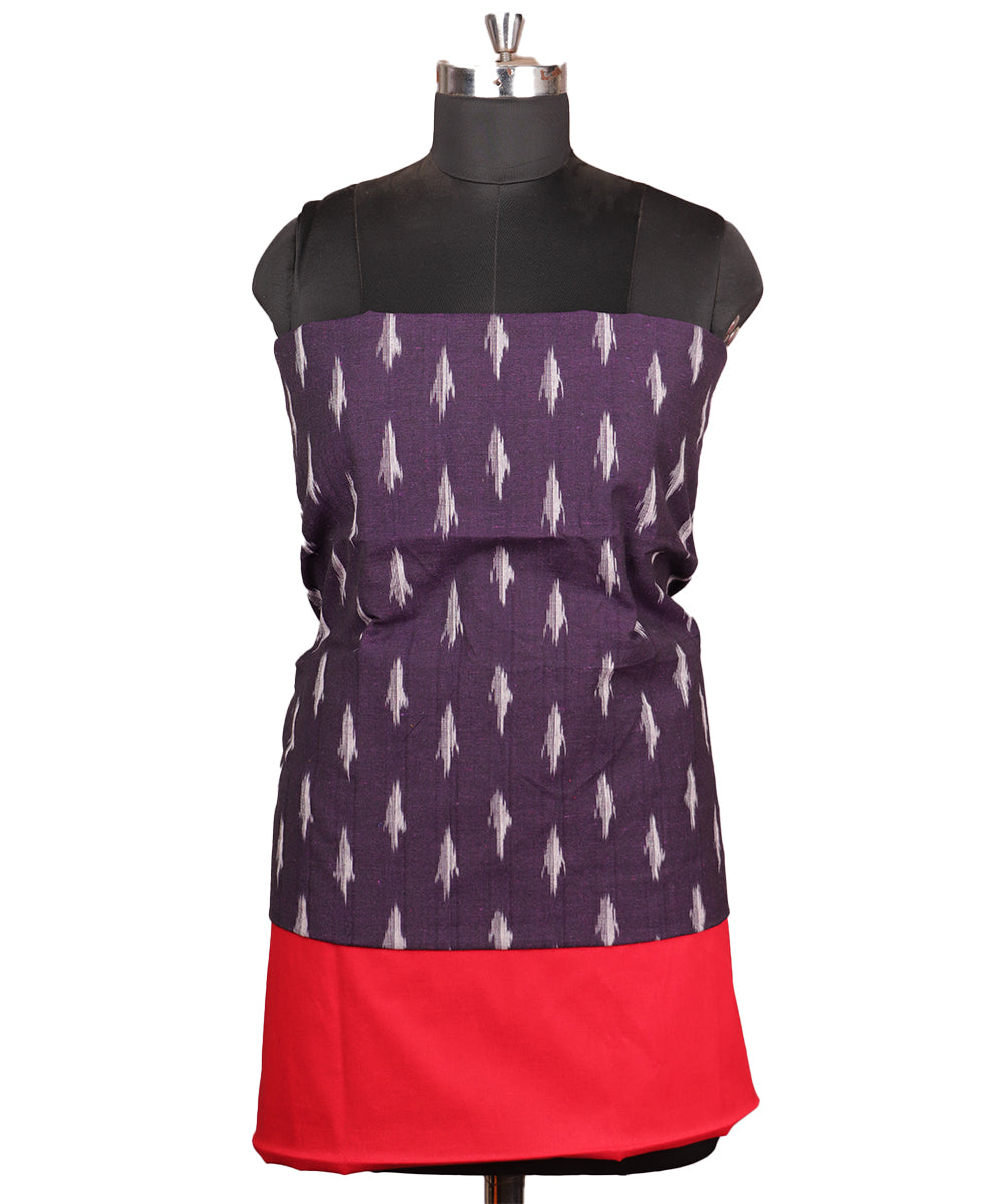 Eggplant violet color handloom pochampally punjabi suit