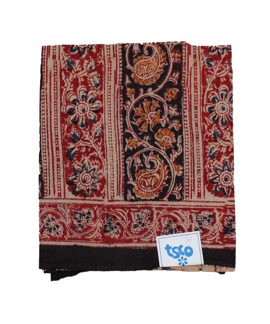 Beige handloom Kalamkari lungies