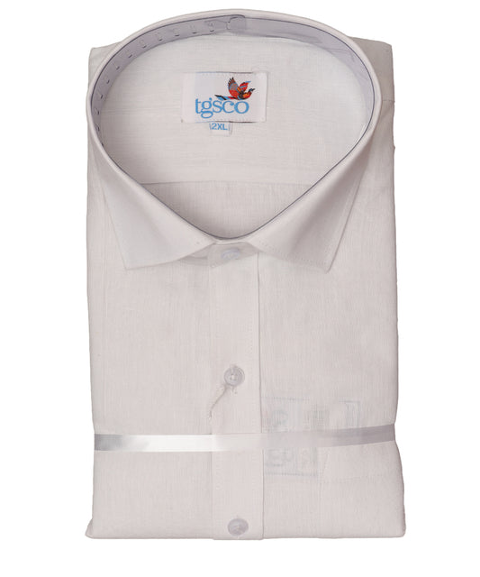 White color handloom pochampally shirt