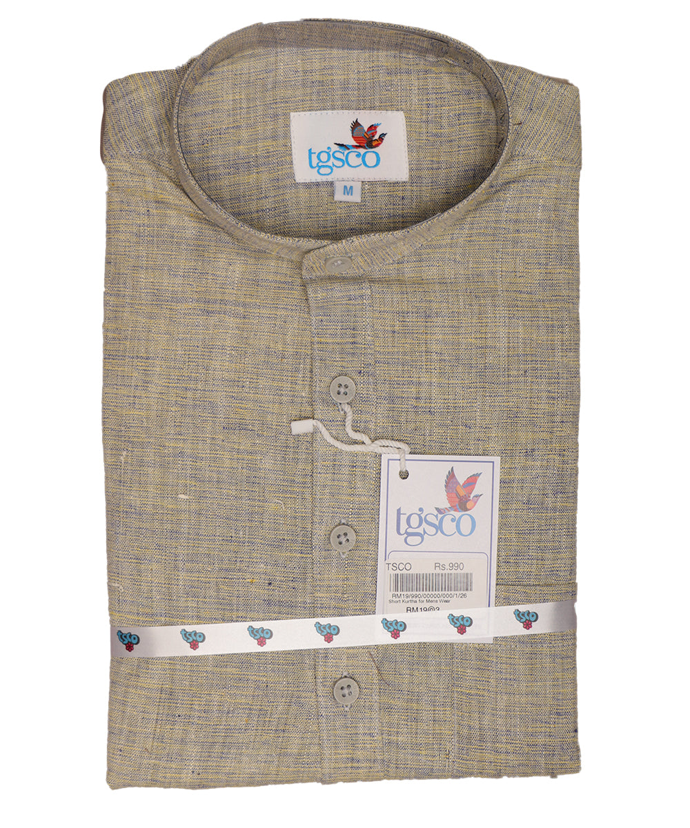 Handloom Men’s Khadi Short Kurta – Half Sleeves