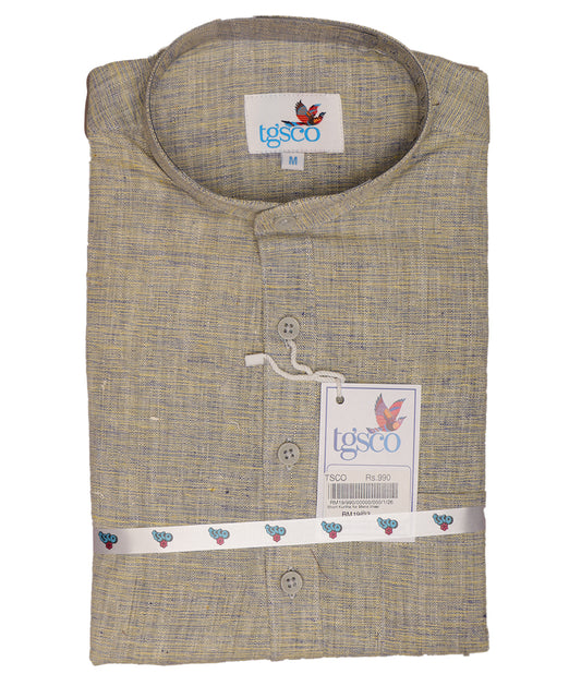 Handloom Men’s Khadi Short Kurta – Half Sleeves