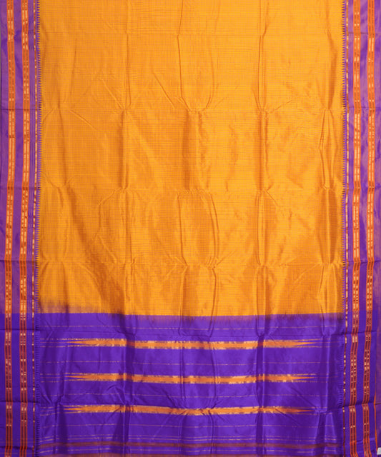 Apricot orange color handloom Narayanpet silk saree