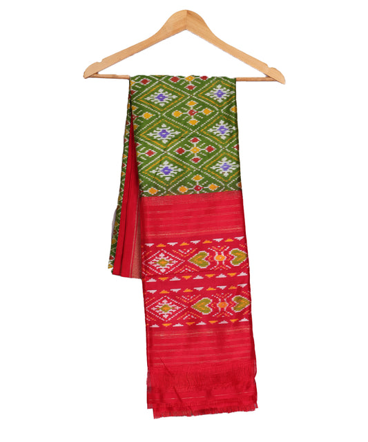 Hunter green handloom silk dupatta