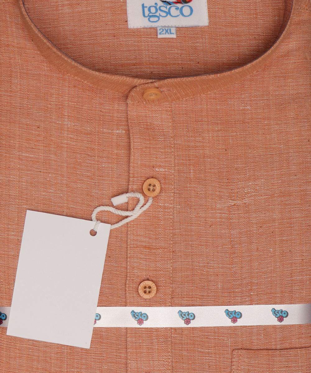 Handloom Men’s Khadi Short Kurta – Half Sleeves