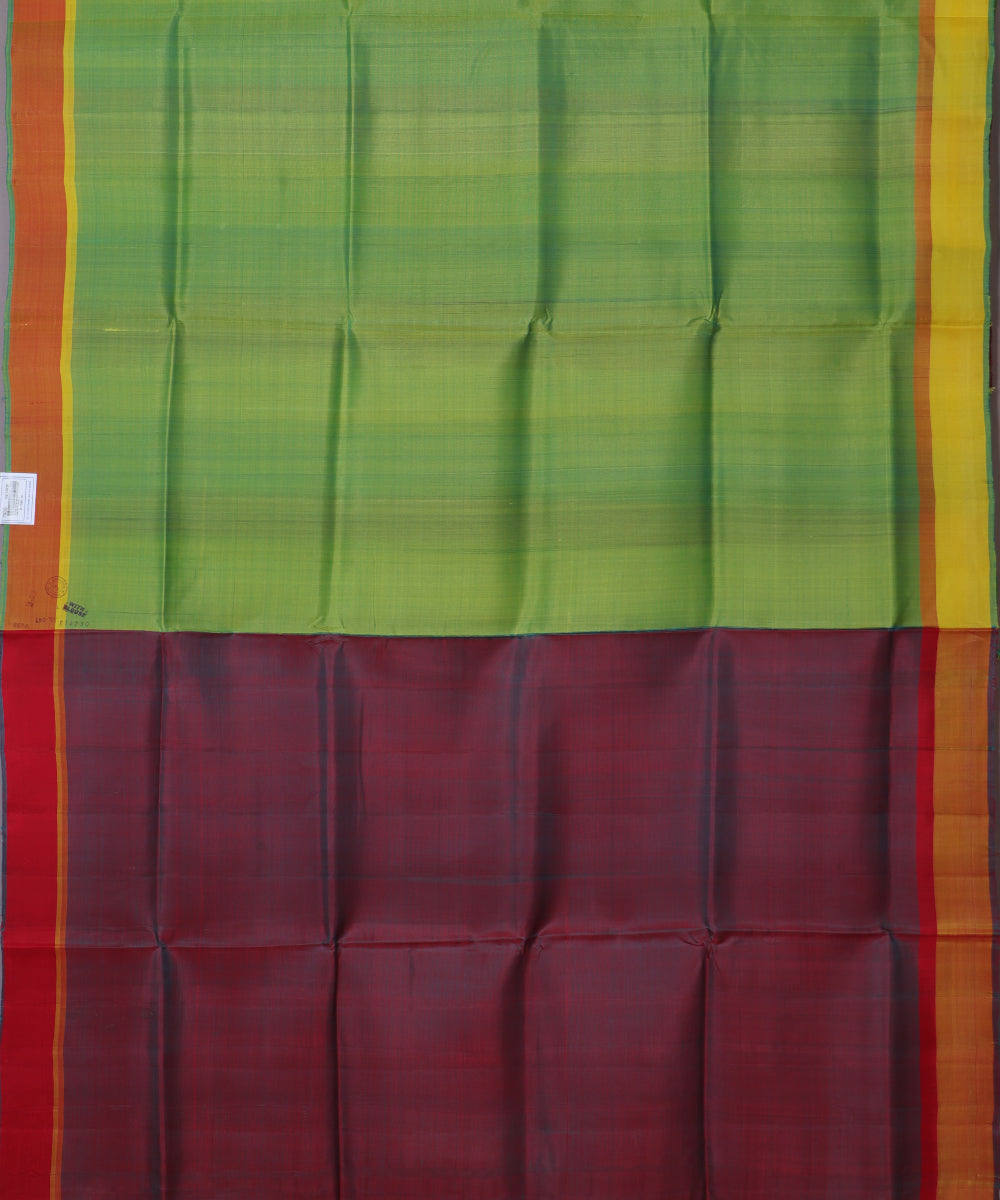 Sage green color handloom tussar silk saree