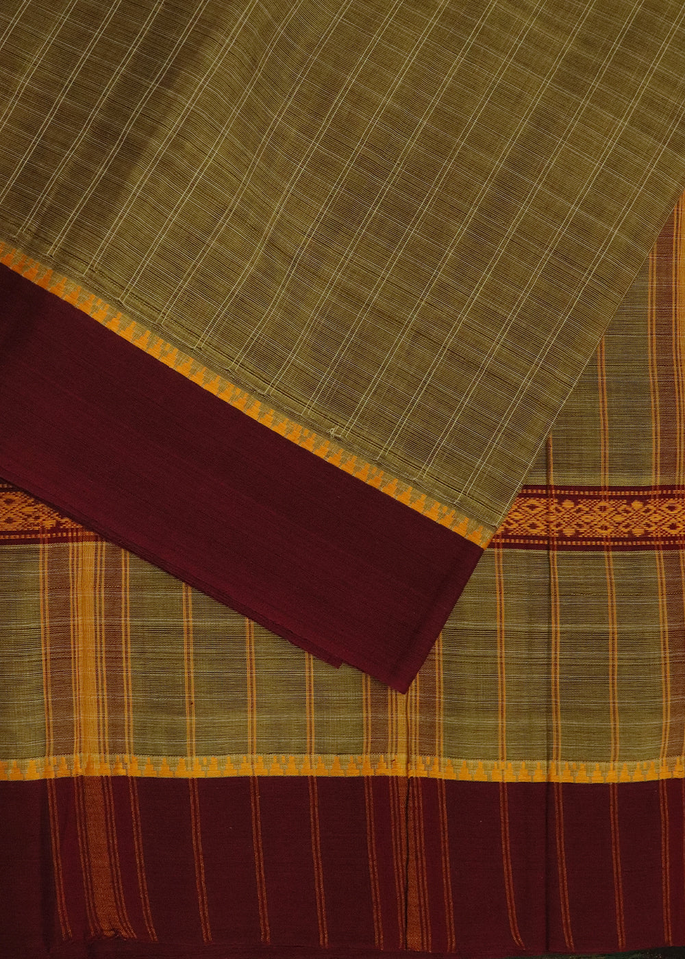 Coffee brown color handloom narayanpet cotton saree