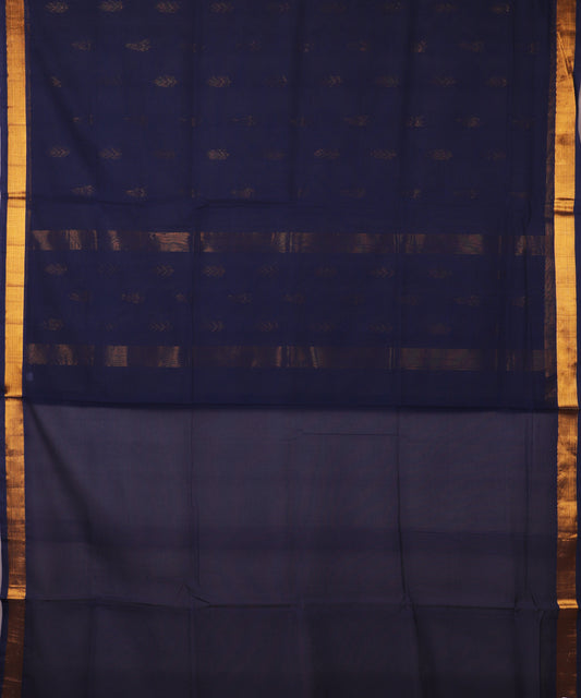 Denim blue color handloom venkatagiri cotton saree