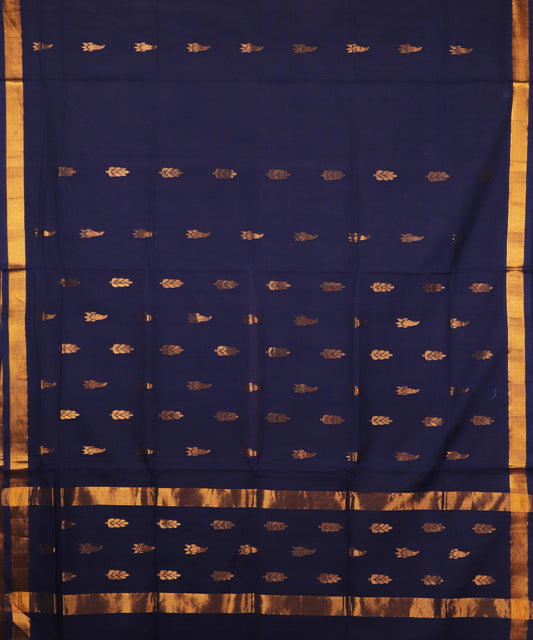 Denim blue color handloom venkatagiri cotton saree