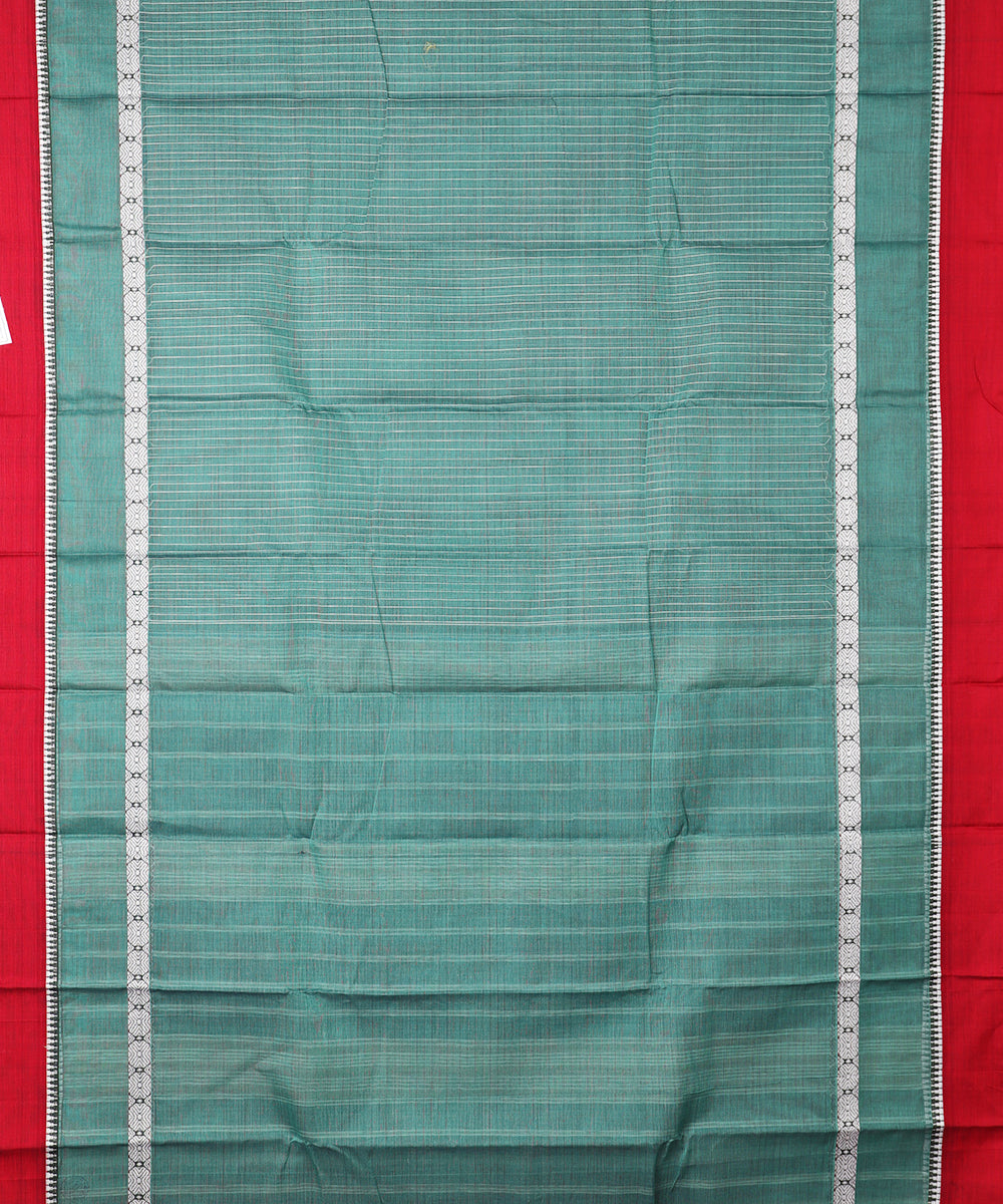 Jungle green color handloom narayanpet cotton saree