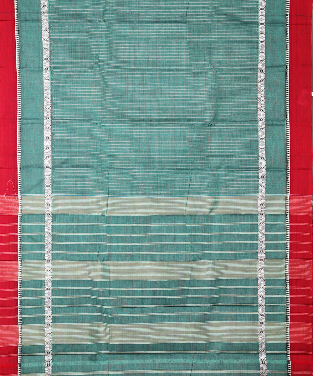 Jungle green color handloom narayanpet cotton saree