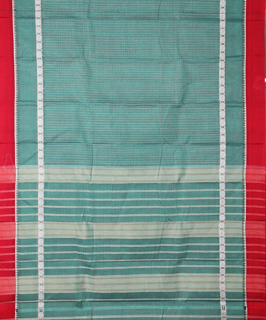 Jungle green color handloom narayanpet cotton saree