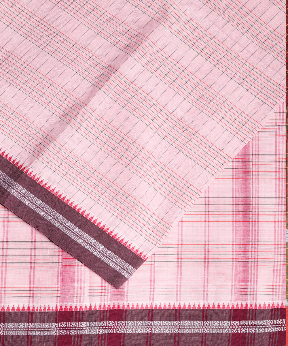 Lemonade pink color handloom narayanpet cotton saree