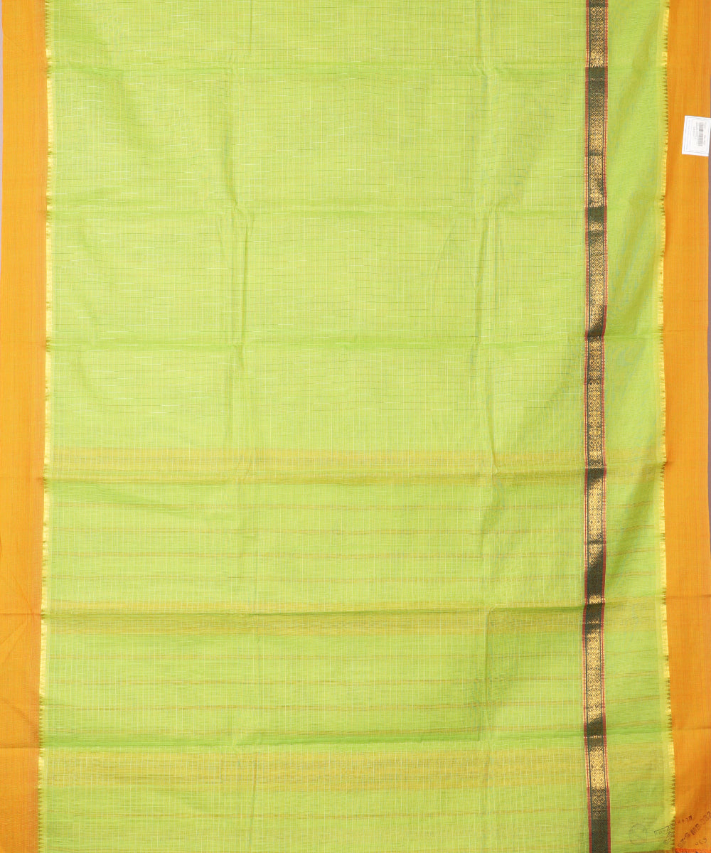 Parrot green color handloom narayanpet cotton saree