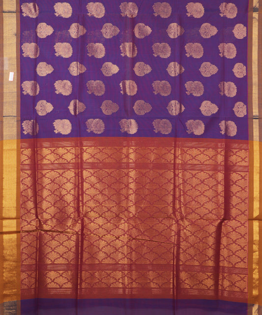 Grape violet color handloom venkatagiri cotton saree
