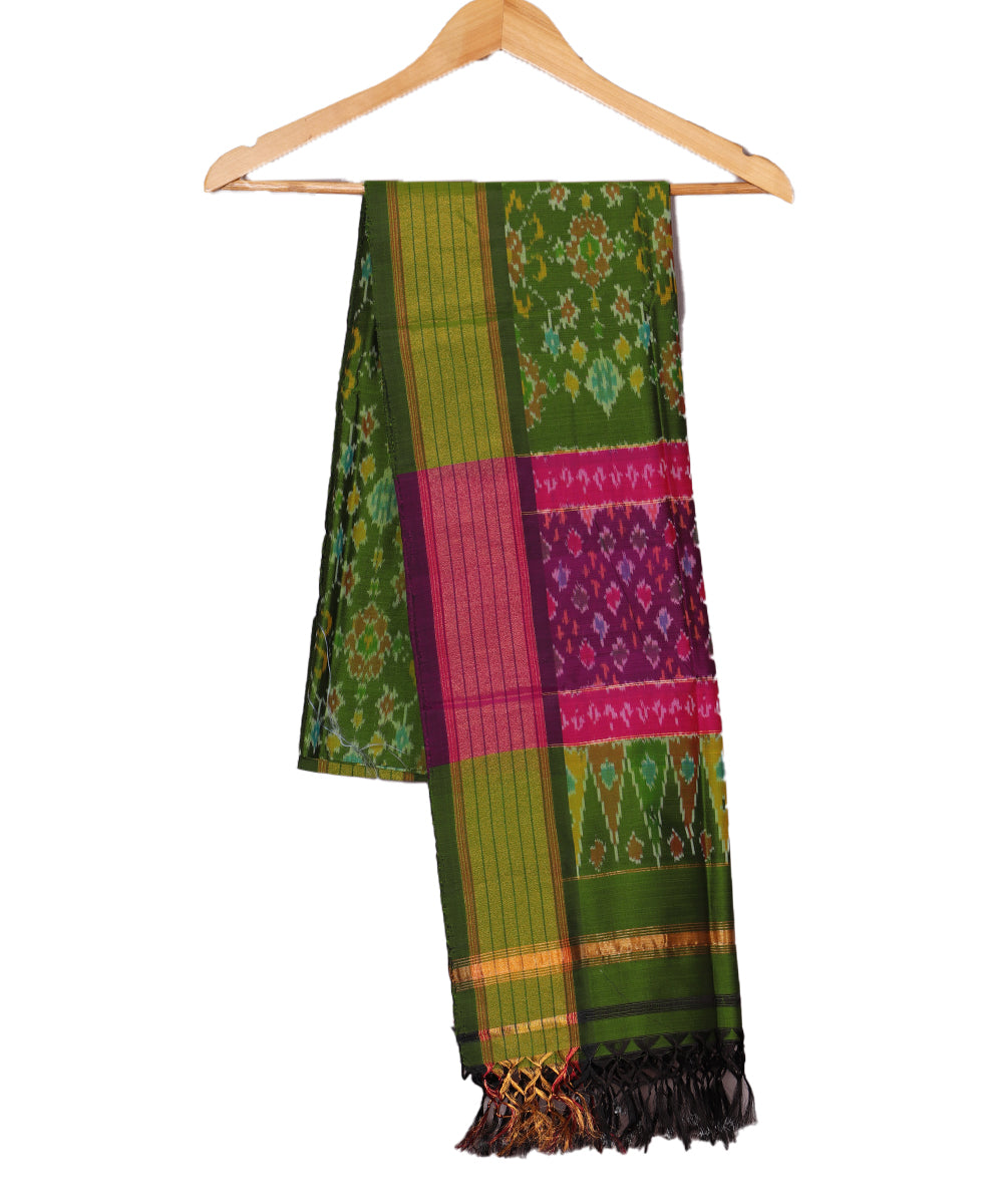 Fern green handloom ikat sico dupattas