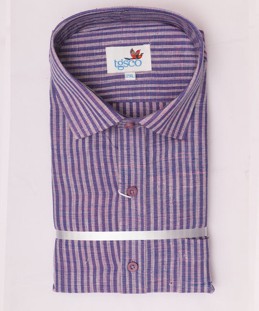 Amethyst violet color handloom pochampally shirt