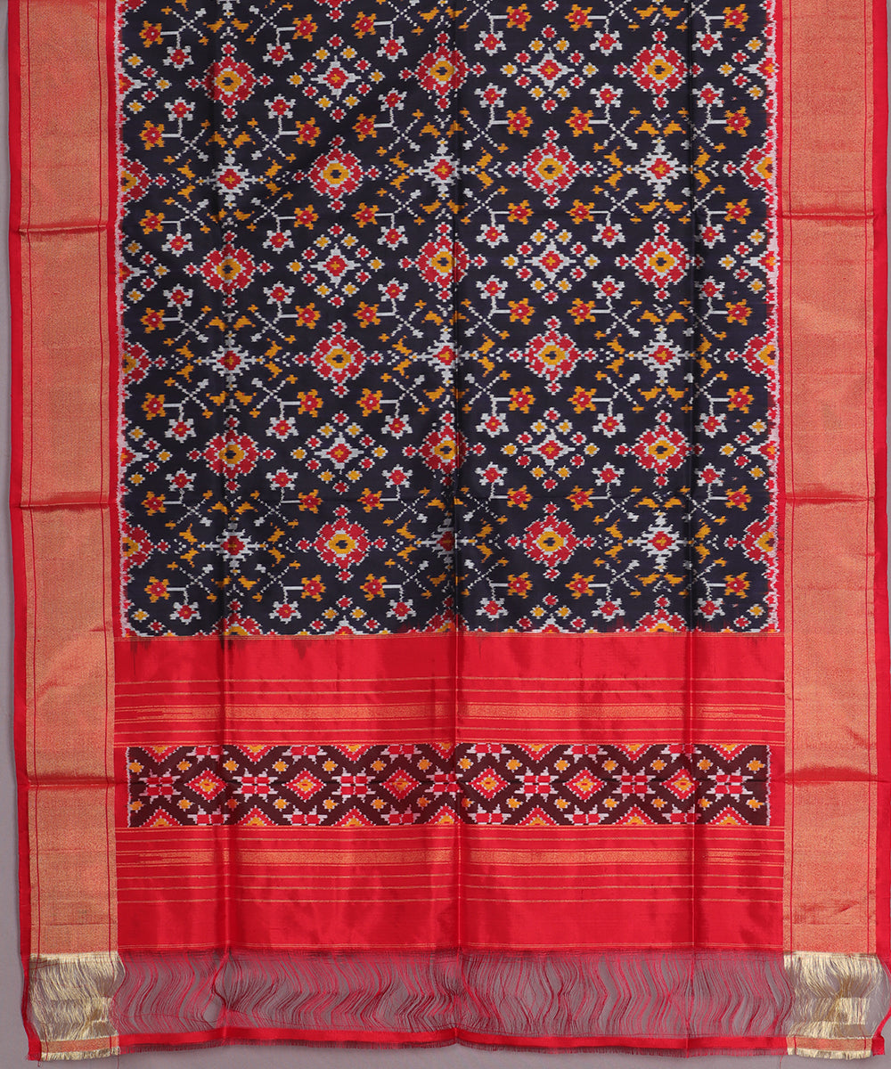 Black handloom silk dupatta