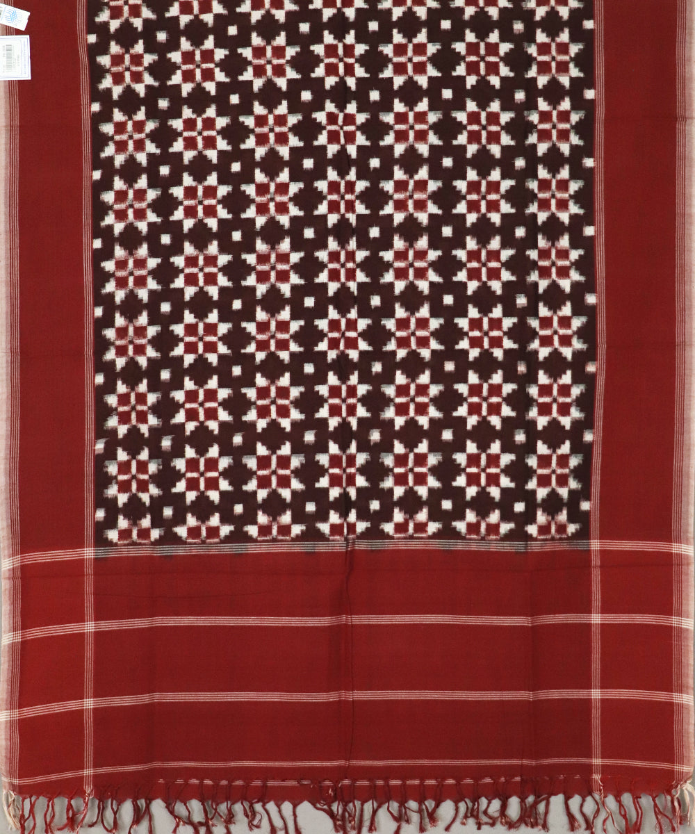 Sangria red color handloom pochampally dupatta