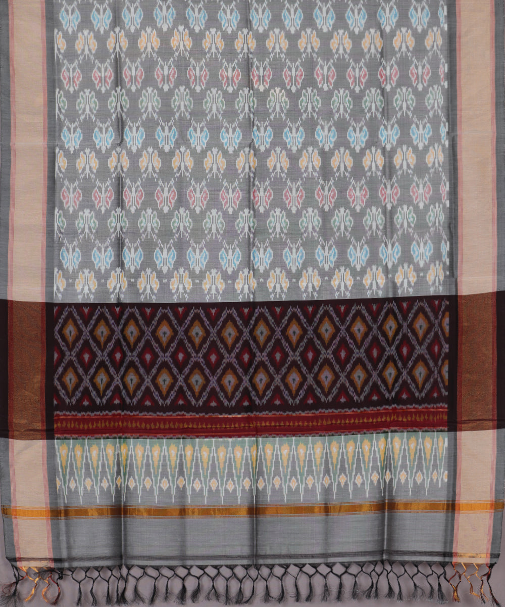 Pewter gray handloom ikat sico dupattas