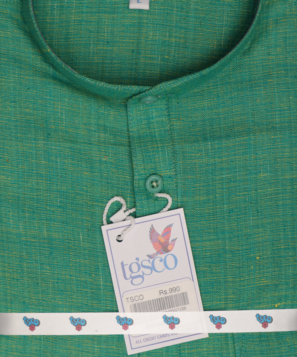 Handloom Men’s Khadi Short Kurta – Half Sleeves
