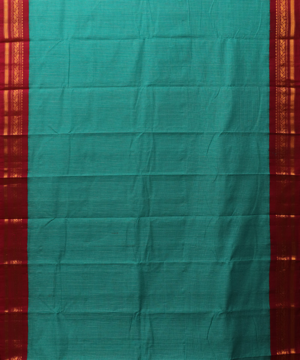 Pine green color Gadwal cotton saree