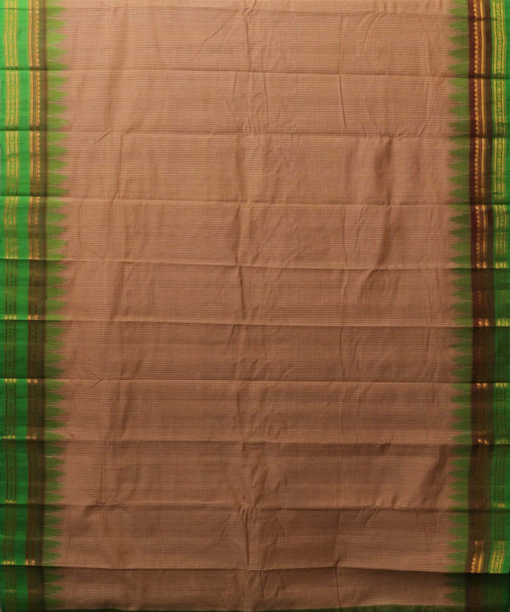 Tawny brown color Gadwal cotton saree