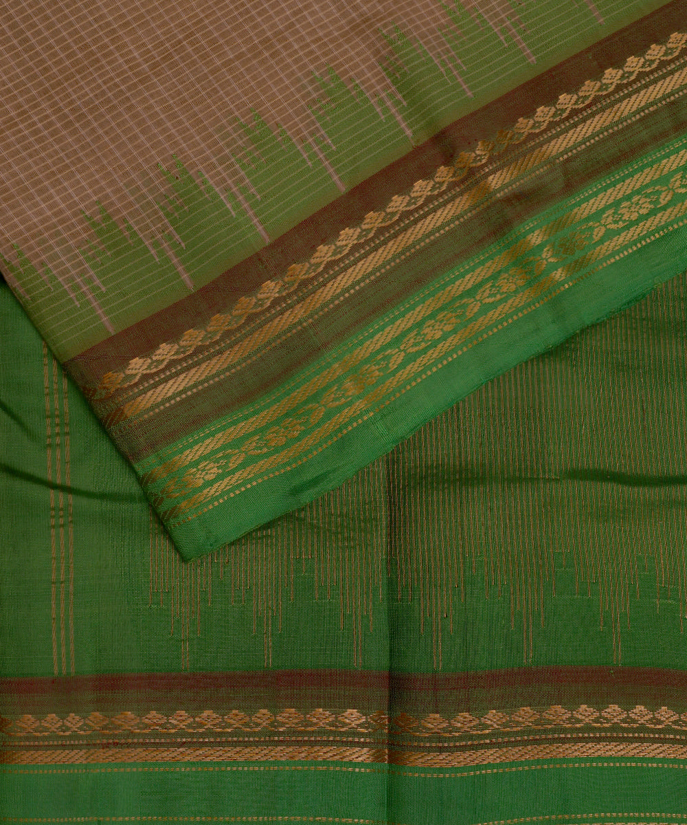 Tawny brown color Gadwal cotton saree