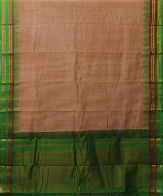 Tawny brown color Gadwal cotton saree