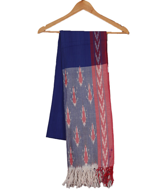Navy blue color handloom cotton dupatta