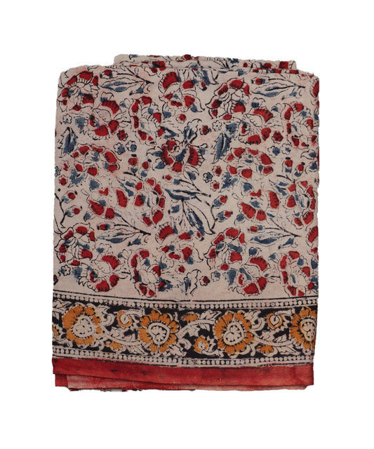 Beige handloom Kalamkari lungies