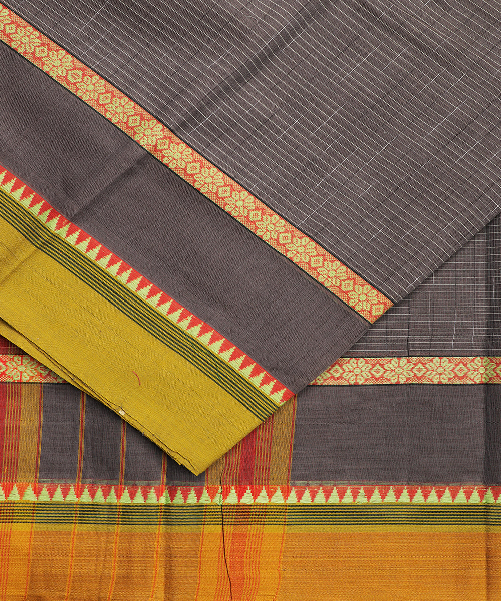 Artichoke color handloom narayanpet cotton saree