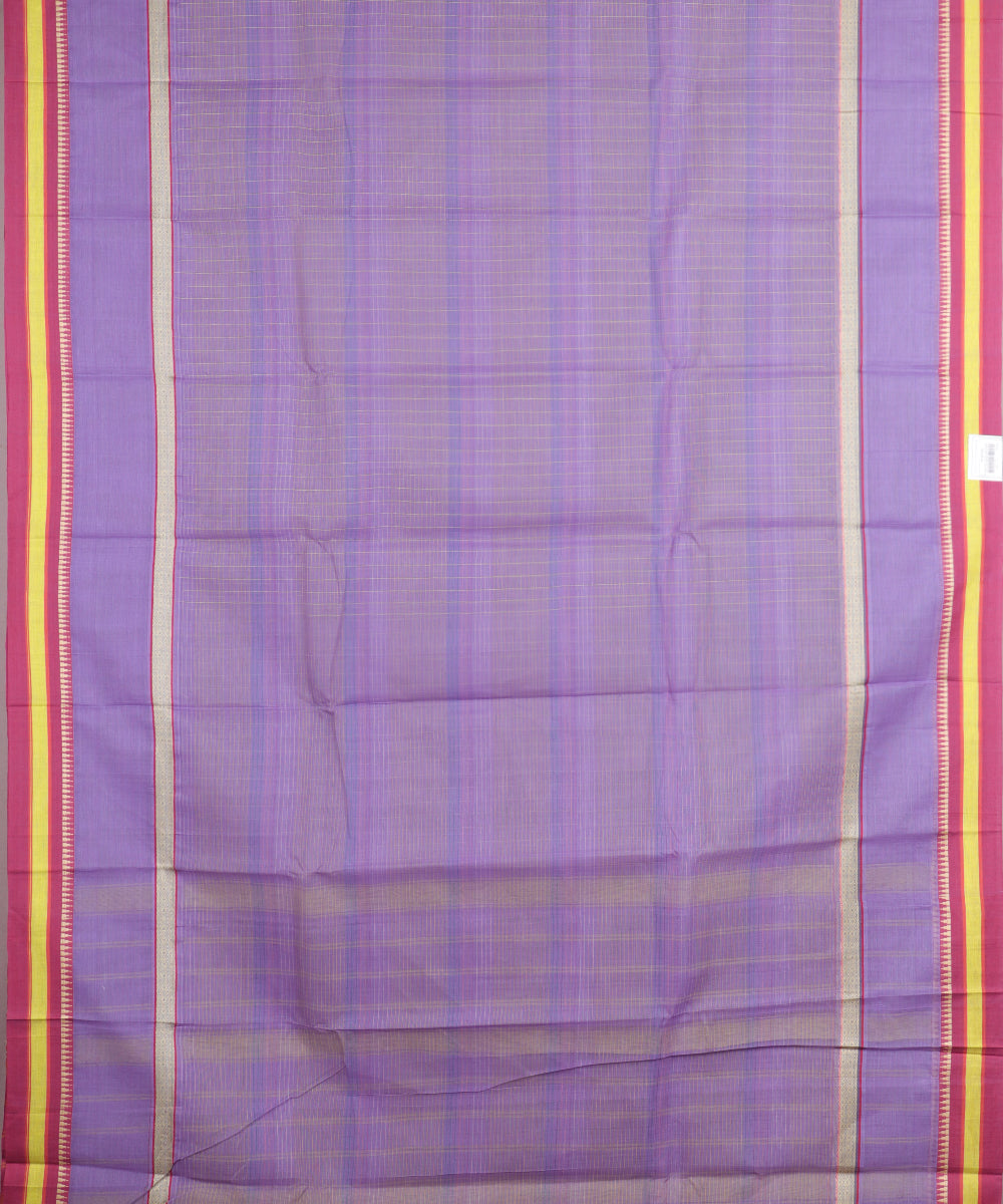 Amethyst violet color handloom narayanpet cotton saree