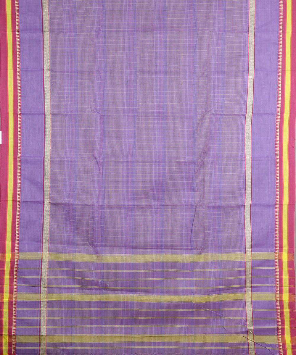 Amethyst violet color handloom narayanpet cotton saree