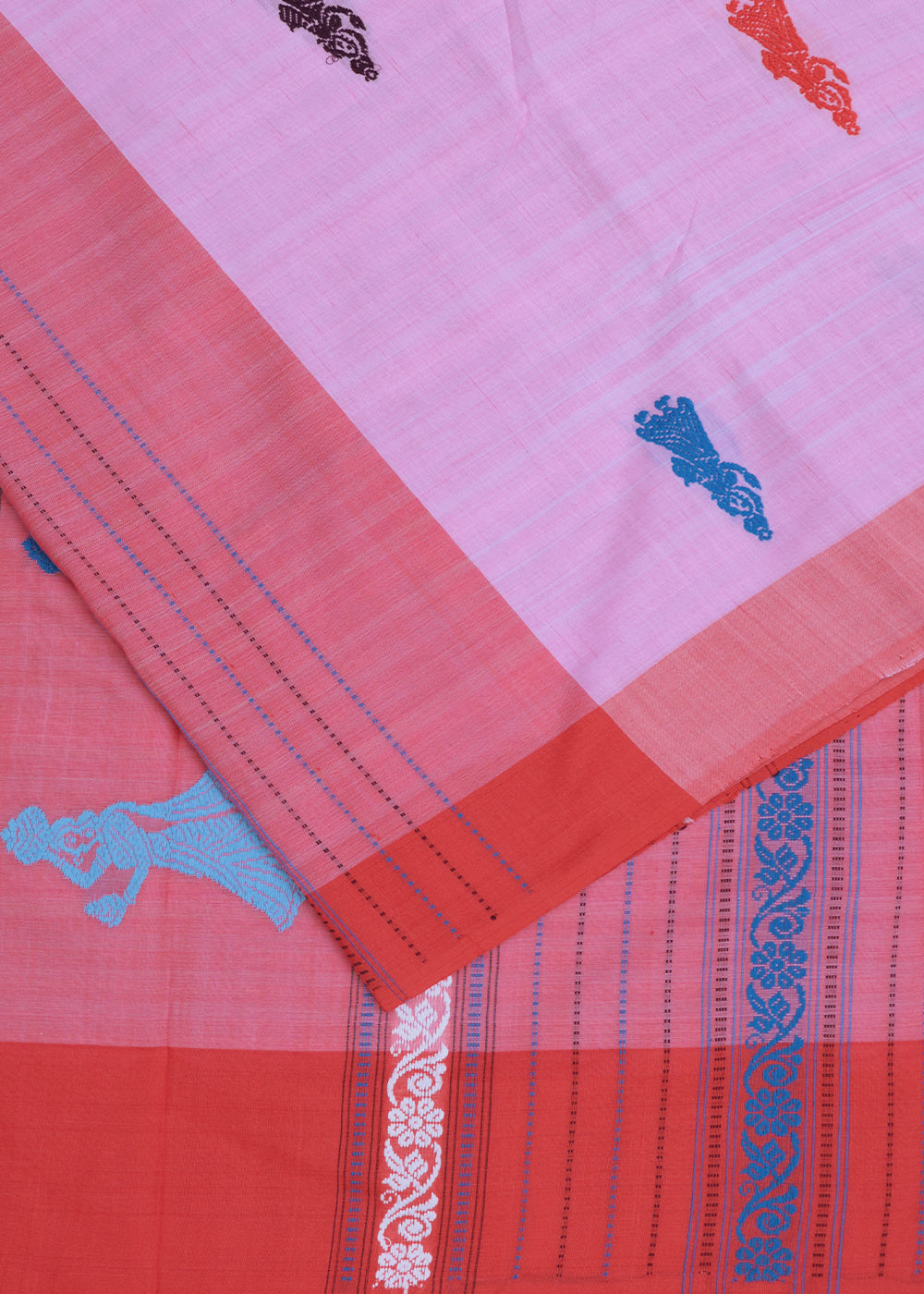 Carnmation pink color gollabhama cotton saree